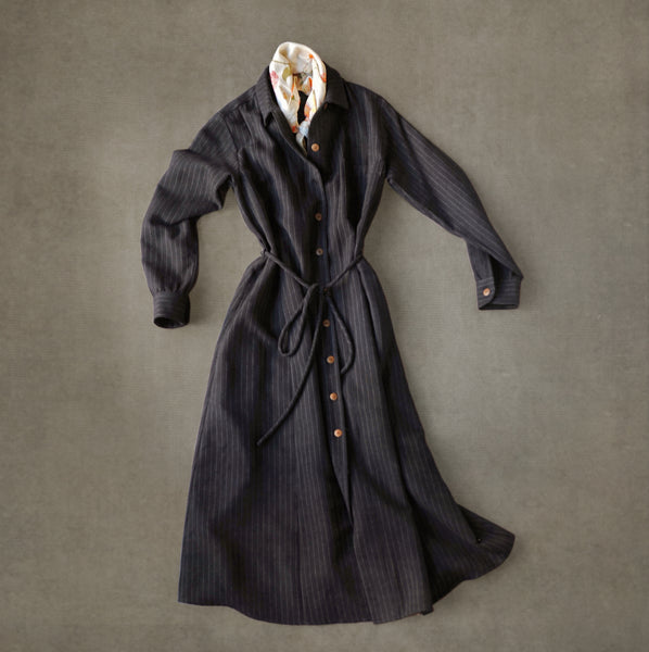 Hepburn Dress - Navy Stripe -  S, M