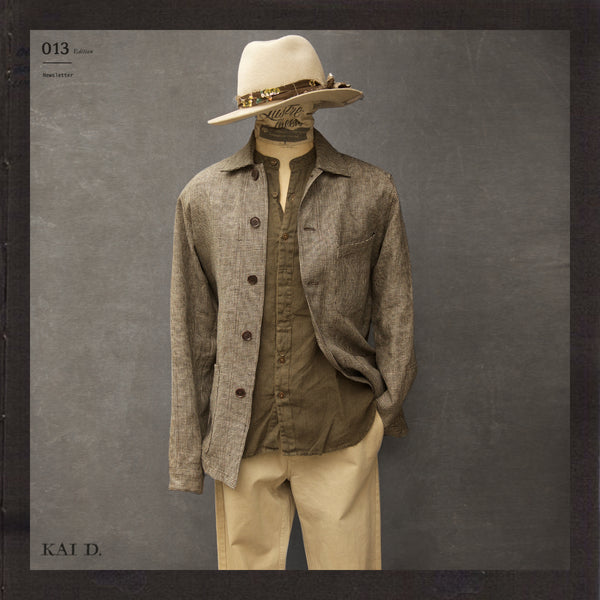 Architect Jacket - Tan Houndstooth Linen - S, M, L