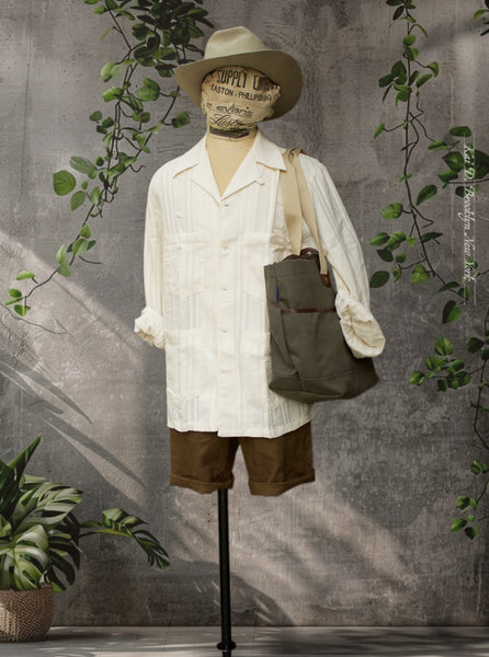 Meline Business Bag - Khaki Cotton / Tweed (NO RETURN)