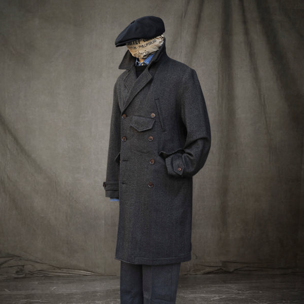 Motorcycle Trench- Herringbone Wool - M, L (NO RETURN)