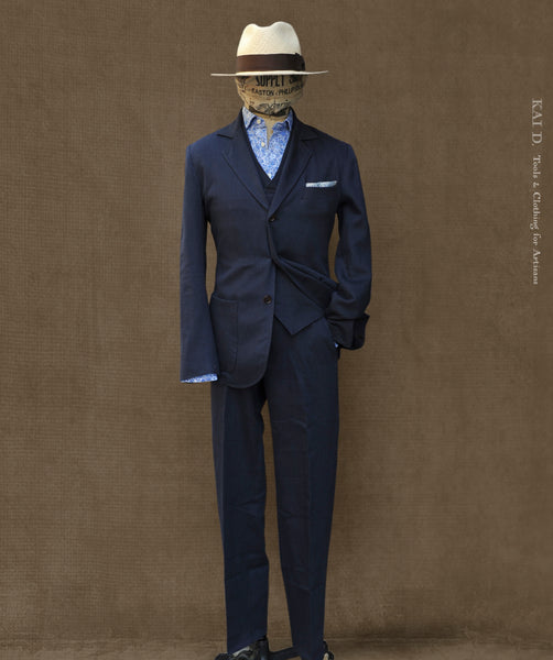 Shoemaker Jacket - Cotton Linen Navy - S, M, L, XL