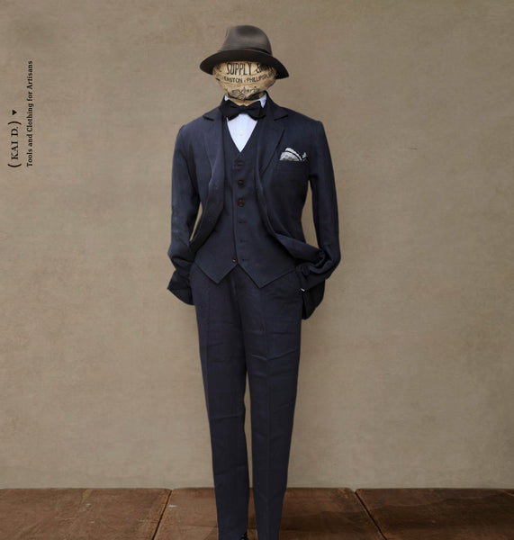 Shoemaker Jacket - Cotton Linen Navy - S, M, L, XL