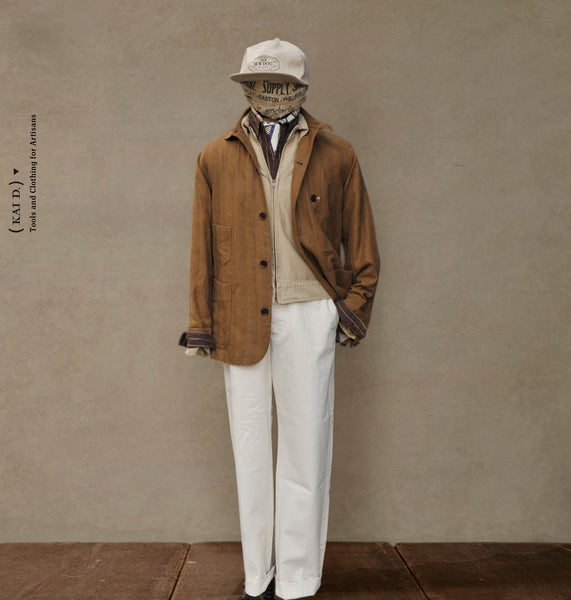 Degas Work Jacket - Soft Cotton Herringbone - M, L