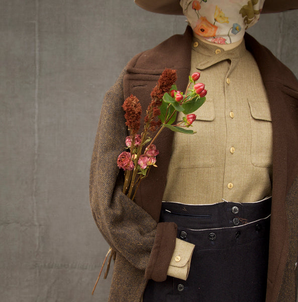 Anne Reversible Wool Coat - Tweed Brown/Brown - XS