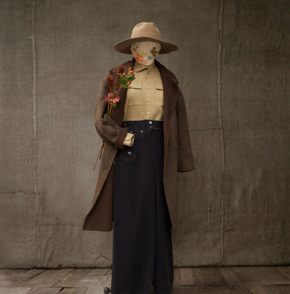 Anne Reversible Wool Coat - Tweed Brown/Brown - XS
