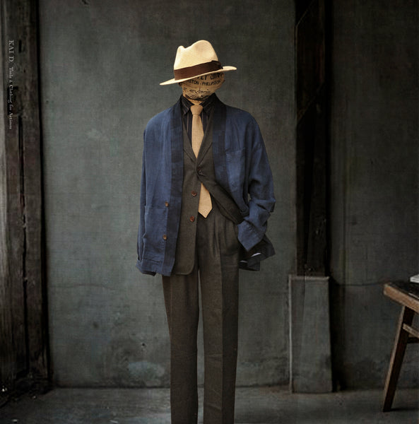 Klee Linen Komono Jacket - Blue - L