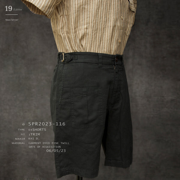 Martin Shorts - Over dyed Cotton Linen - Black - 36