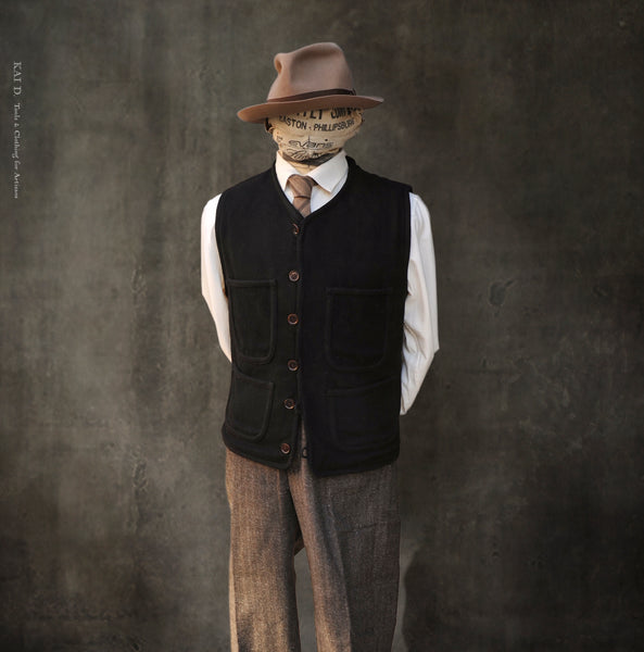 Cruiser Vest - Black Boiled Wool - S, M