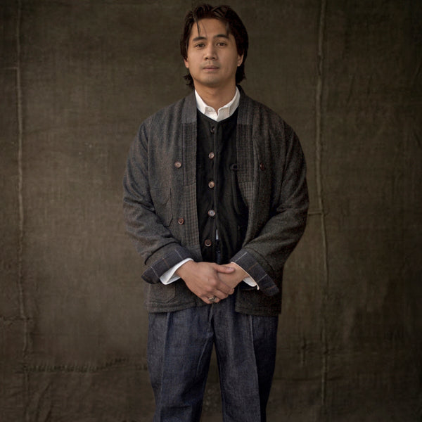 Folk House Kimono Jacket - Charcoal - L