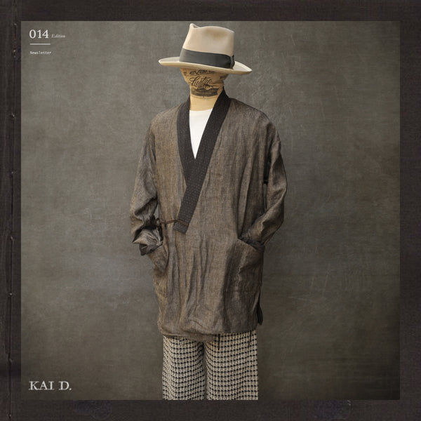 Double Layer Japanese Farmer Coat - Novel sashiko cotton III - S, M