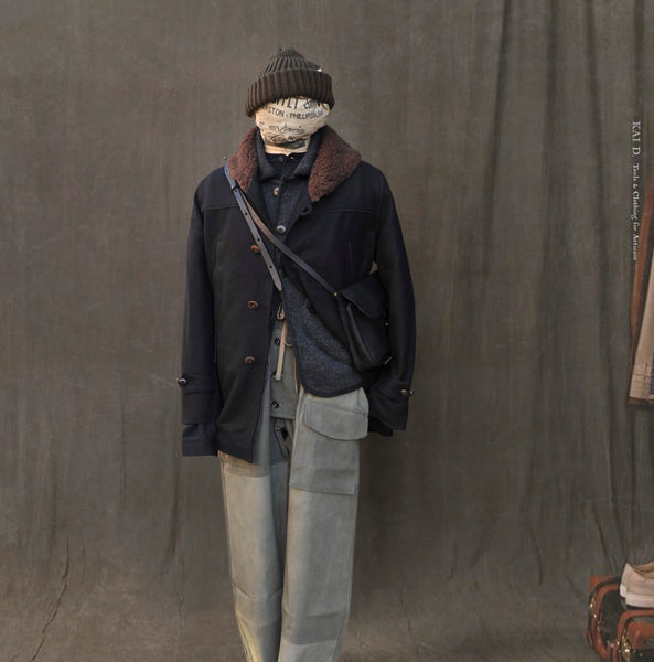 Mackinaw Shawl Collar Wool Coat - Black - M, L (NO RETURN)