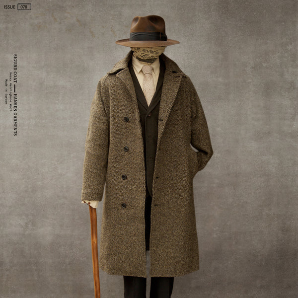 Sigurd Long Coat - Wool Herringbone - S, M (NO RETURN)