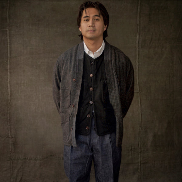 Folk House Kimono Jacket - Charcoal - L