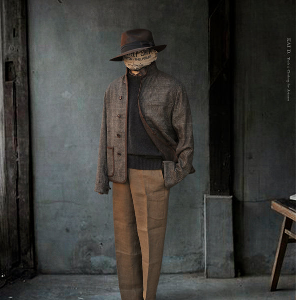 Meeker Jacket - Wool Cashmere Glen Plaid - S, M, L, XL