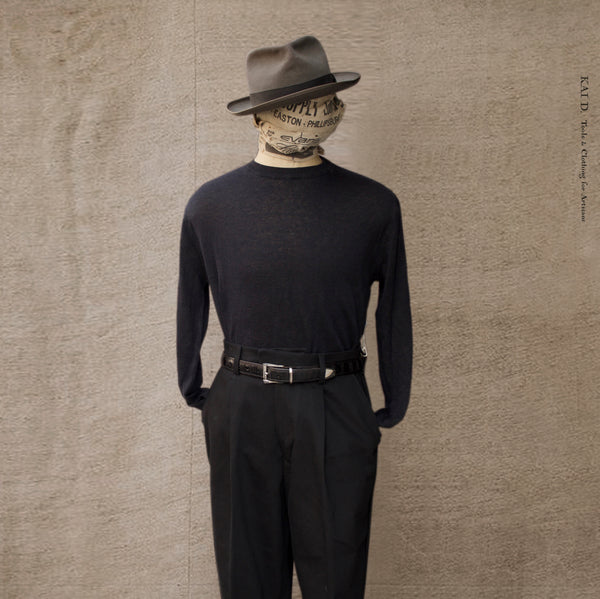 Fine Gauge Linen LS Tee - Black - S, M, L