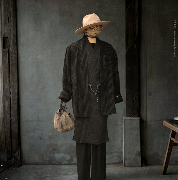 Scarecrow's Jacket - Wool Black Pin - S, M, L