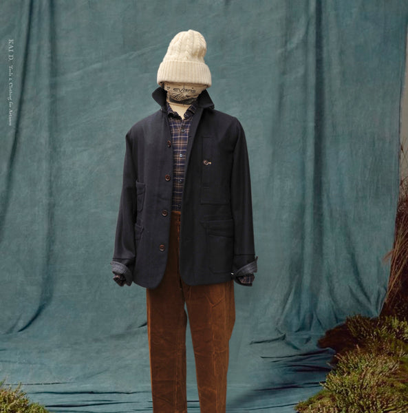 Degas Work Jacket - Herringbone Wool - Deep Navy - S, M, XL (NO RETURN)