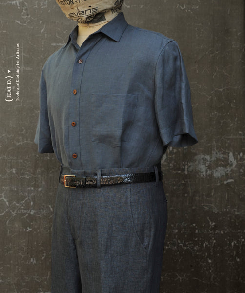 Belgian Soft Linen Cassady Shirt - Slate Grey - S, M, L, XL, XXL