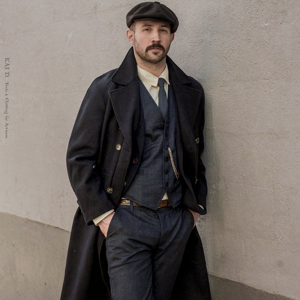 Grandad Wool Trench - Navy - 46, 48 (NO RETURN)