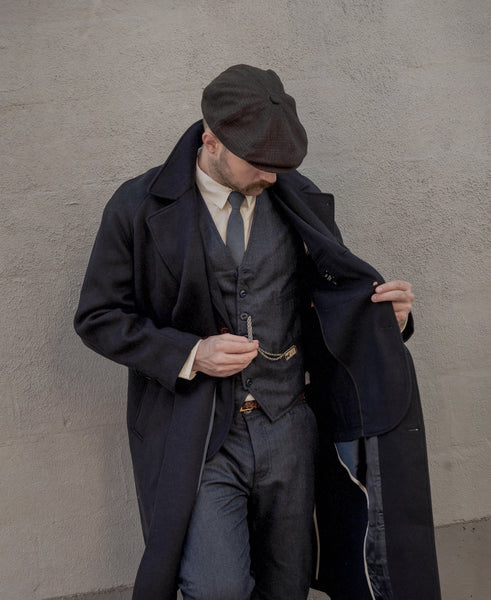 Grandad Wool Trench - Navy - 46, 48 (NO RETURN)