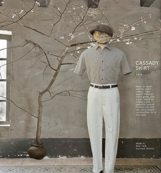 Novel Sashiko Stitch Cassady shirt - M, XL