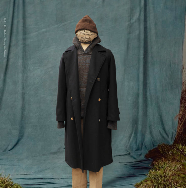 Grandad Wool Trench - Navy - 46, 48 (NO RETURN)