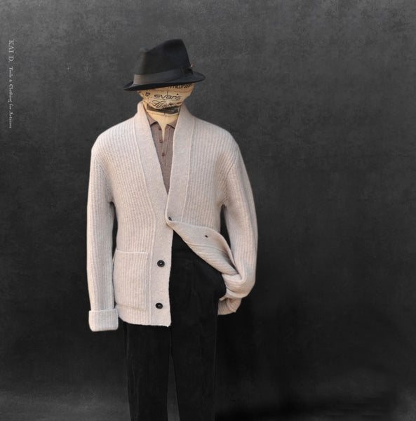 Linus Fuzzy Cardigan - Natural - S, M