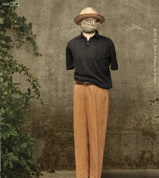 Linen Single Pleat Pants - Cognac - M (32/33)