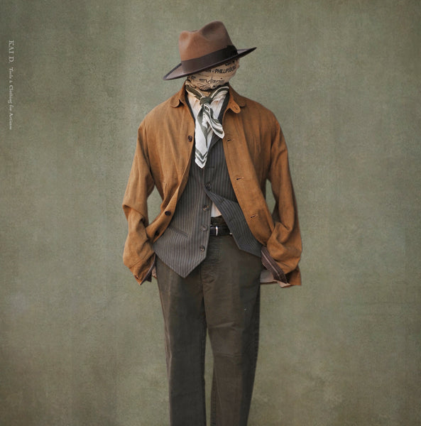 Degas Work Jacket - Soft Cotton Herringbone - M, L