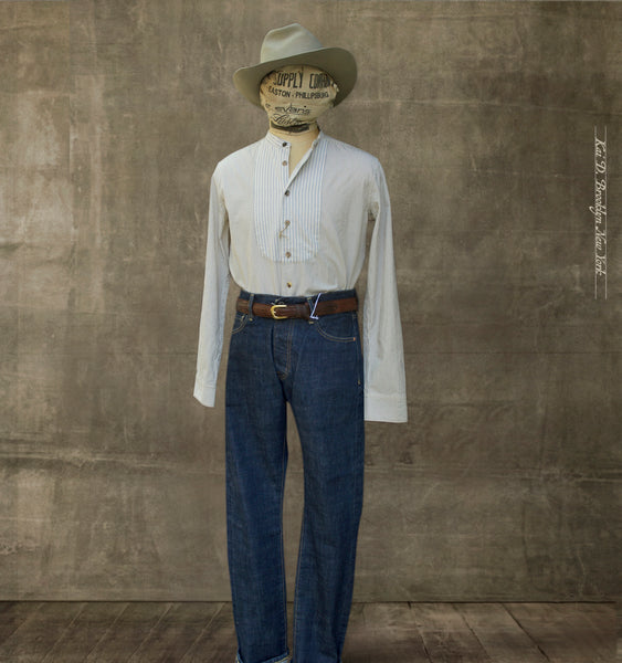 Cotton Bib Shirt - Off White - M, L, XL