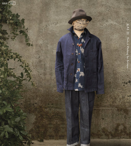 Architect Jacket - Dark Indigo Medium Weight Japanese Linen - S, L