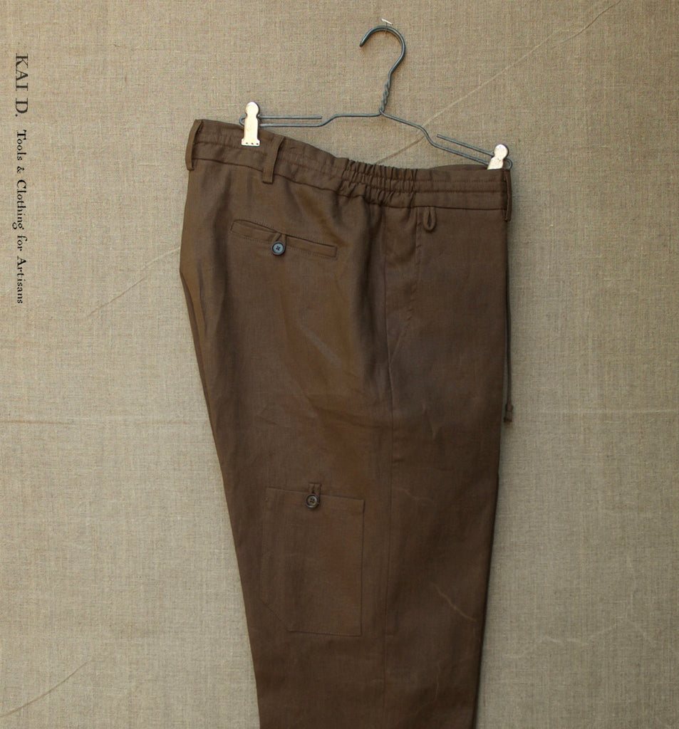 Kai D Utility — Lukas Pants - Japanese Brown Linen - 30, 32