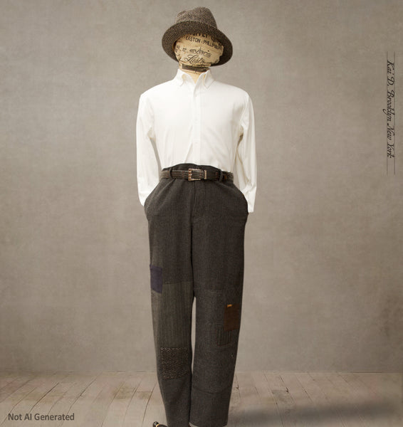 Ken Boro Trousers - Charcoal Wool Pin - Size 37 (NO RETURN)