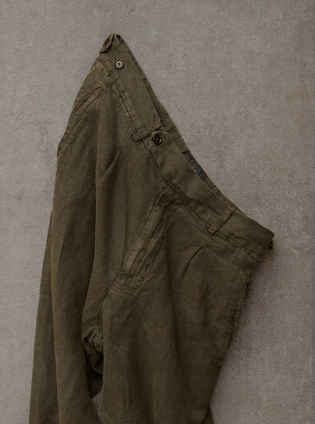 Novelist Trousers - Washed Linen Olive - 29, 31, 35
