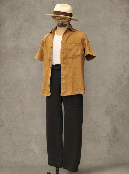 Garment Dyed Linen Cassady shirt - Cumin - M, L