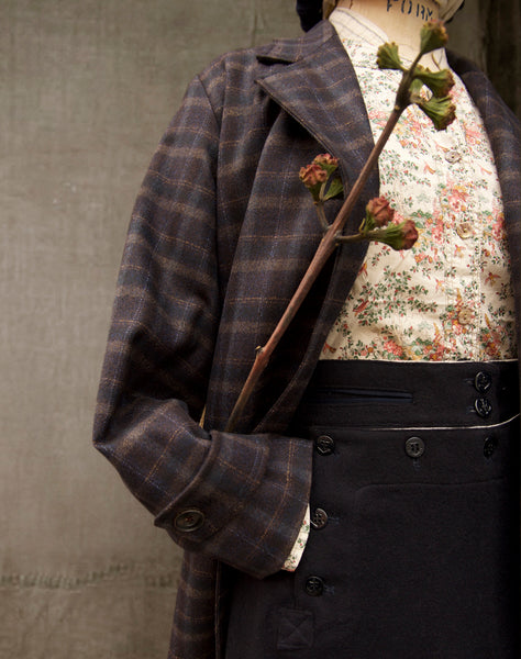 Long Sleeve Shirt - Oatmeal Liberty Floral Cotton  - S, M, L