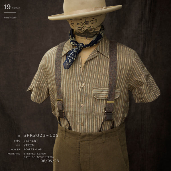 Linen Stripe Camp Shirt - M, L