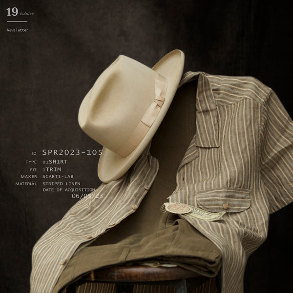 Linen Stripe Camp Shirt - M, L