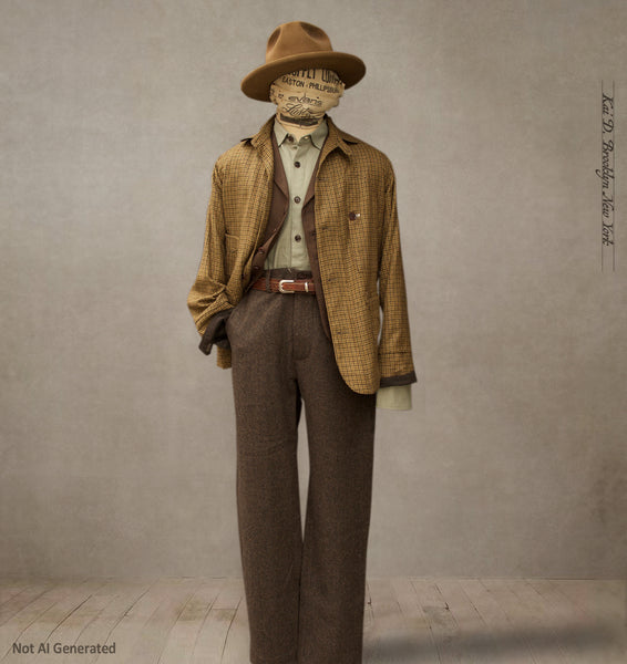 Degas Work Jacket - English Wool - Gold Check - L