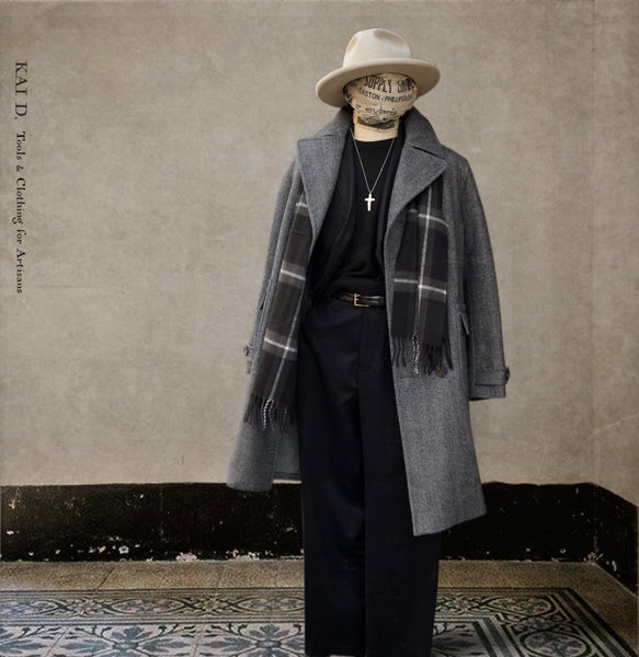 Wool Herringbone Arthur Over Coat - M, L (NO RETURN)