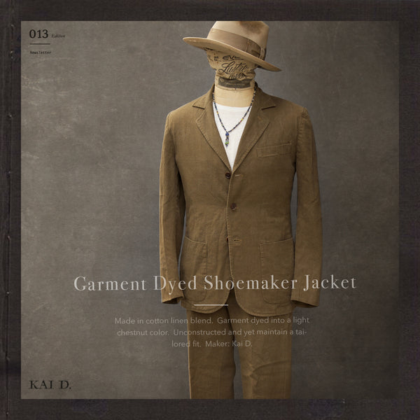Over dyed Cotton Linen Shoemaker's Jacket - Chestnut  - S, XL