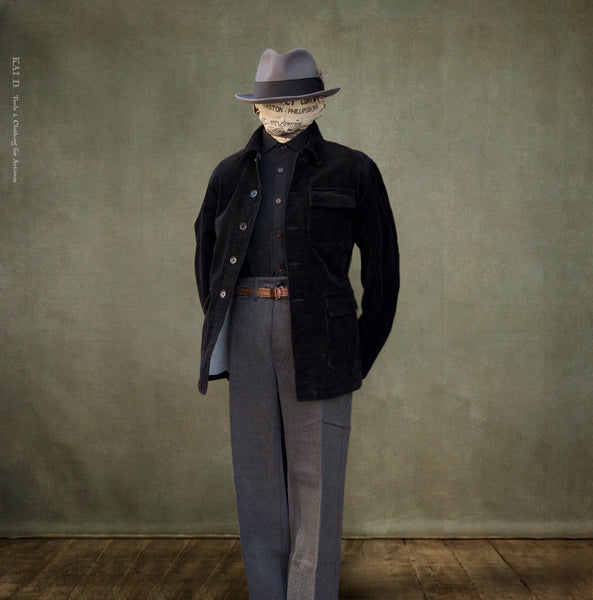 Lined Corduroy Work Jacket - Black - 42 (S), 44 (M), 48 (XL) (NO RETURN)