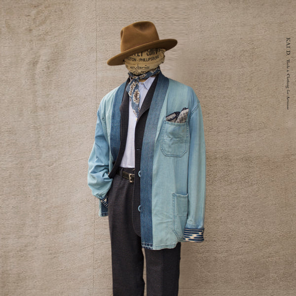 Farmhand Kimono Jacket - Faded Indigo - M, L
