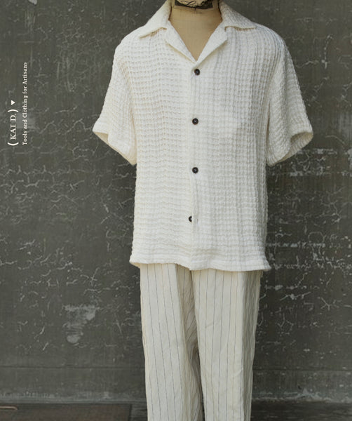 Artist Lounge Shirt - Linen Waffle - L (Oversized)
