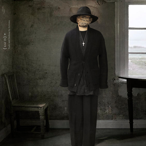 Linus Fuzzy Cardigan - Fuzzy Black - L