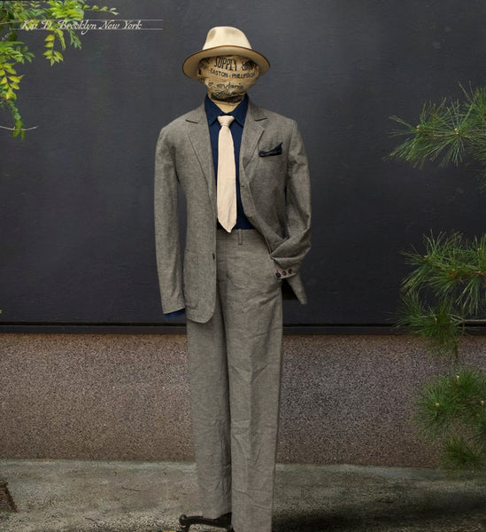 Shoemaker's Jacket - Grey Cotton Linen Tweed - S, M, L, XL