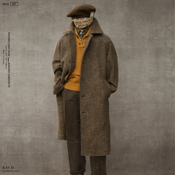 Sigurd Long Coat - Wool Herringbone - S, M (NO RETURN)
