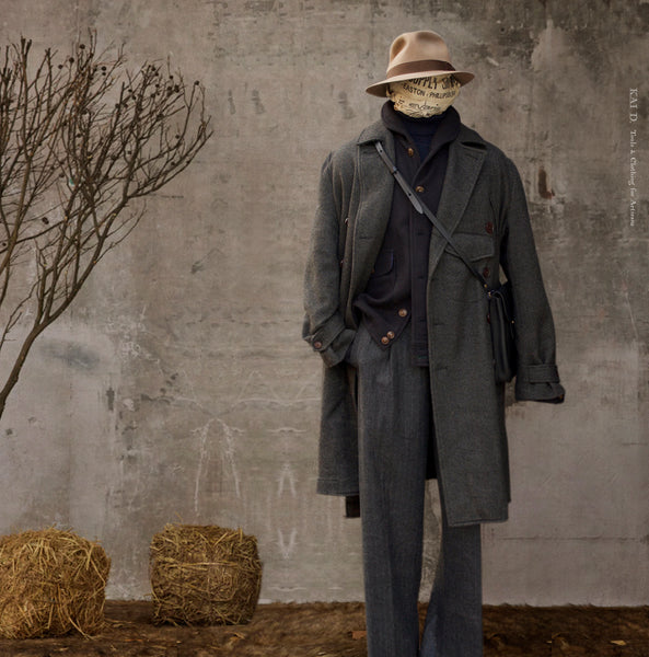 Motorcycle Trench- Herringbone Wool - M, L (NO RETURN)