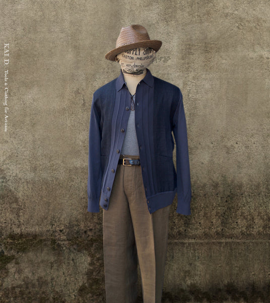 Retro Mixed Media Shirt Jacket - Retro Blue - M, L, XL