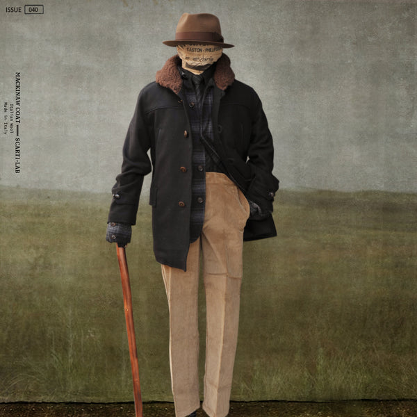 Mackinaw Shawl Collar Wool Coat - Black - M, L (NO RETURN)